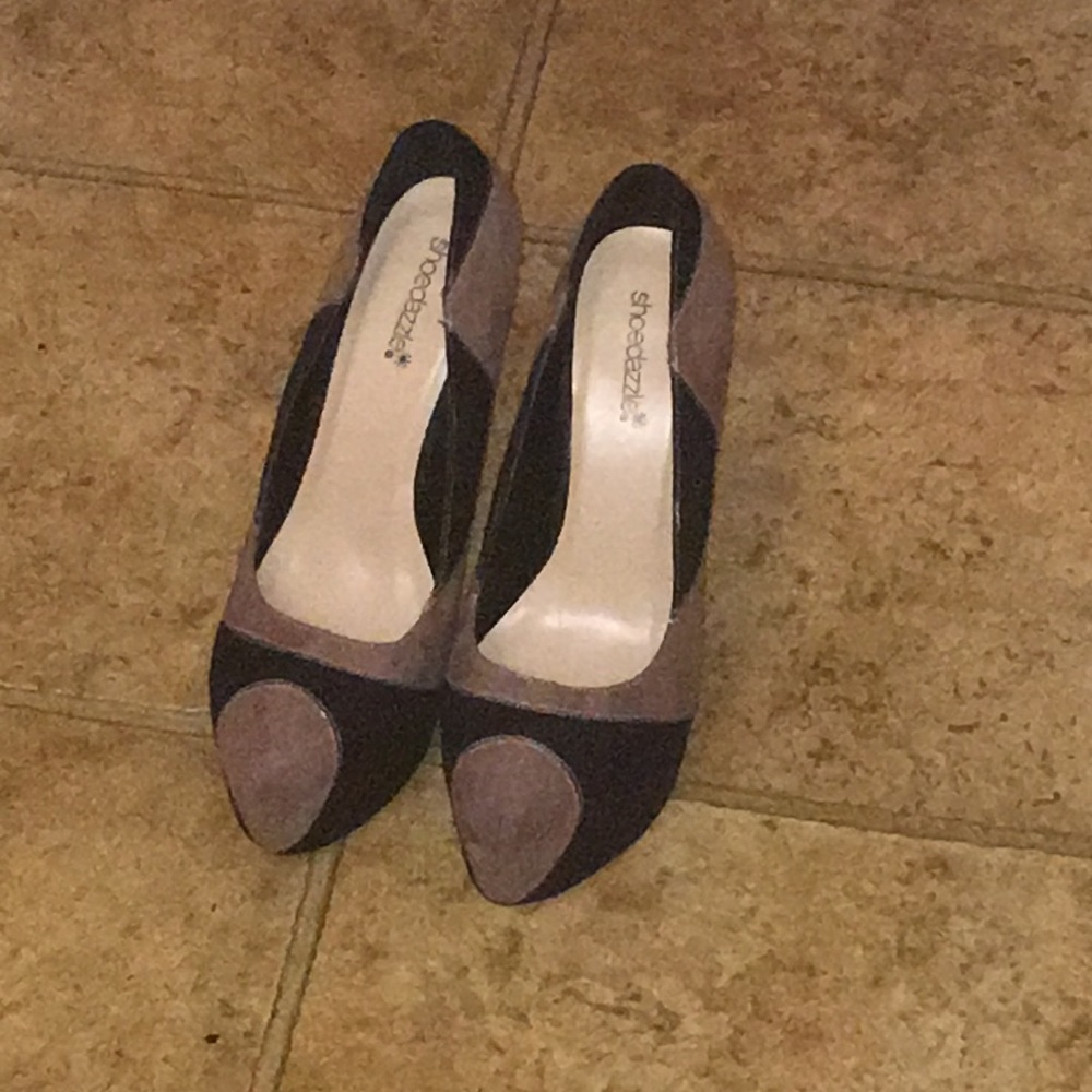 Black and brown heels